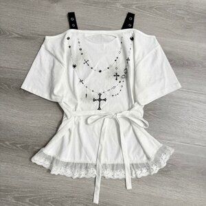 Women’s White Short‑Sleeve Top